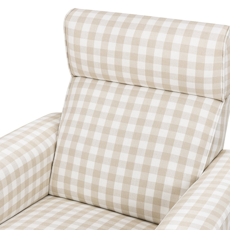 M17186TGH,Willa Plus Power Glider Recliner w/ Power Headrest in Tan Gingham