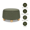 M30985POBHF,Tuffet Storage Ottoman in Performance Olive Boucle w/Honey Ball Feet
