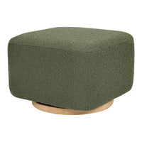 M26385OBLB,Kiwi Gliding Ottoman in Olive Boucle w/ Light Wood Base