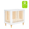 M9098WN,Lolly 4-in-1 Convertible Mini Crib and Twin Bed w/Toddler Bed Conversion Kit in White/Natural