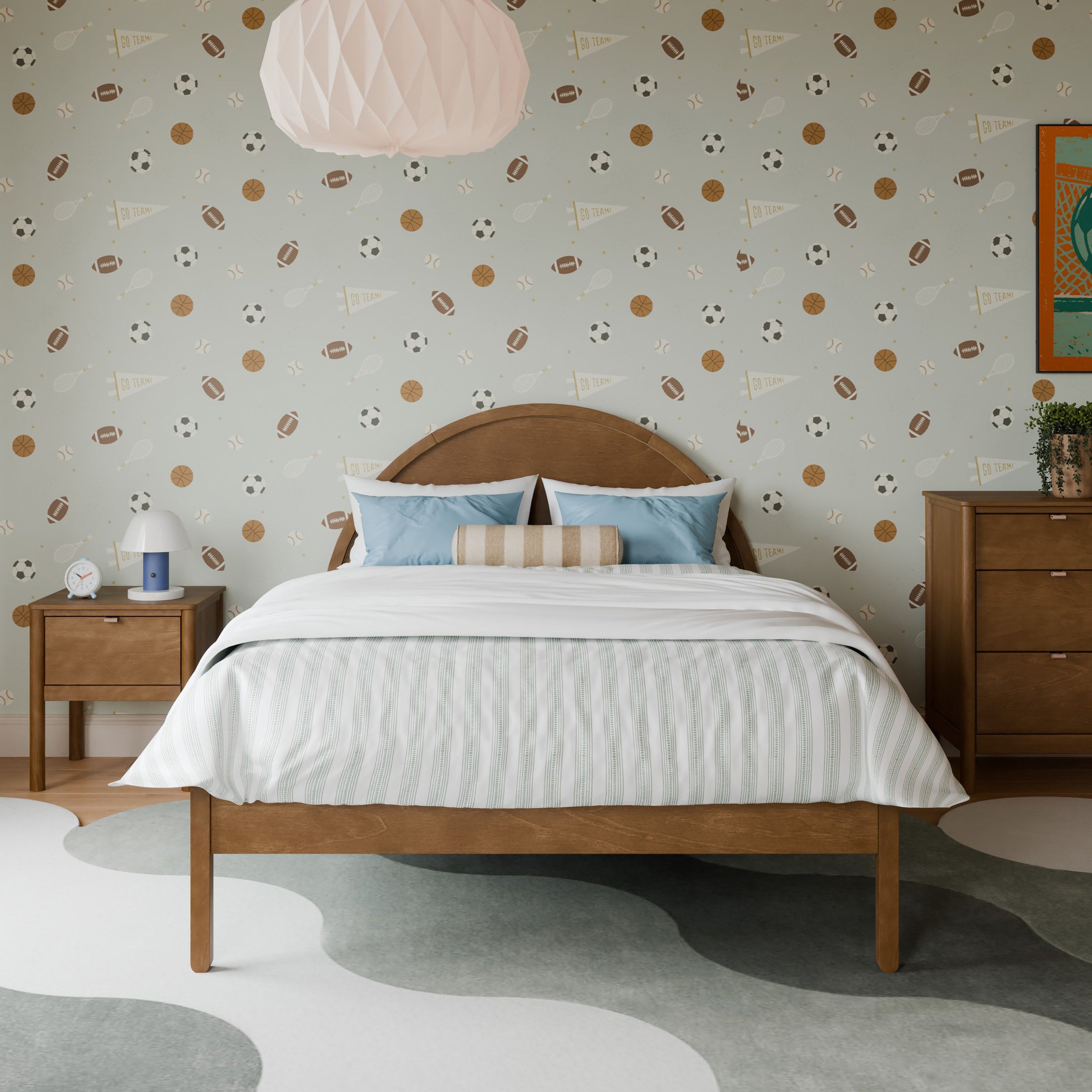 M25996NL,Bondi Full Bed in Natural Walnut