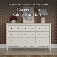 M7128RW,Liberty 9-Drawer Assembled Dresser in Warm White