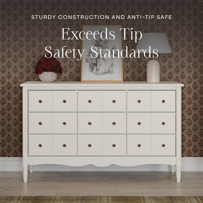 M7128RW,Liberty 9-Drawer Assembled Dresser in Warm White