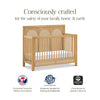 M24801HYPSEW,Eloise 4-in-1 Convertible Crib in Honey & Performance Sand Eco-Weave
