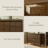 M7128NL,Liberty 9-Drawer Assembled Dresser in Natural Walnut