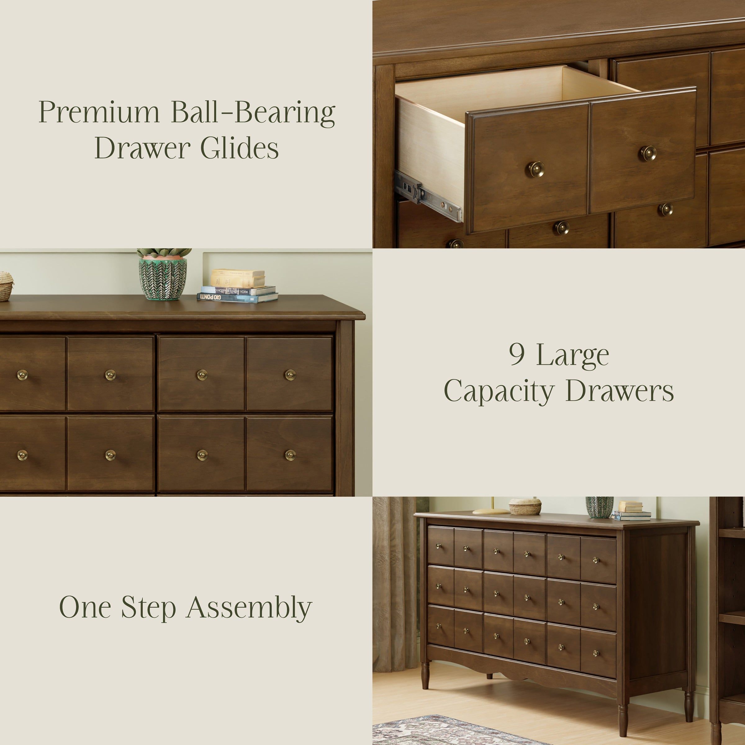 M7128NL,Liberty 9-Drawer Assembled Dresser in Natural Walnut