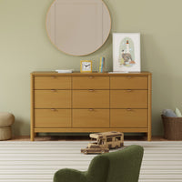 M25928HY,Bondi 9-Drawer Assembled Dresser in Honey
