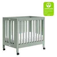 M6698LS,Origami Mini Crib in Light Sage