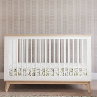 M5801WNX,Scoot 3-in-1 Convertible Crib w/ToddlerBedConversion Kit in White/WashedNatural
