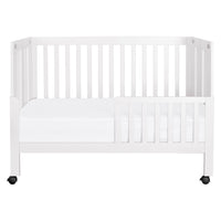M6601W,Maki Full-Size Folding Crib w/Toddler Bed Conversion Kit in White Finish