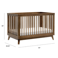 M5801NL,Scoot 3-in-1 Convertible Crib w/Toddler Bed Conversion Kit in Natural Walnut