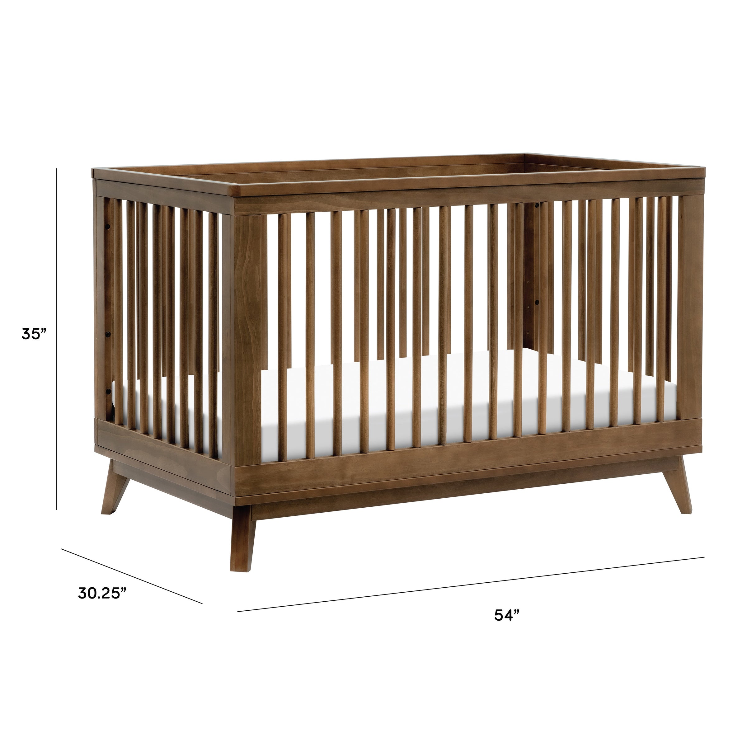 M5801NL,Scoot 3-in-1 Convertible Crib w/Toddler Bed Conversion Kit in Natural Walnut