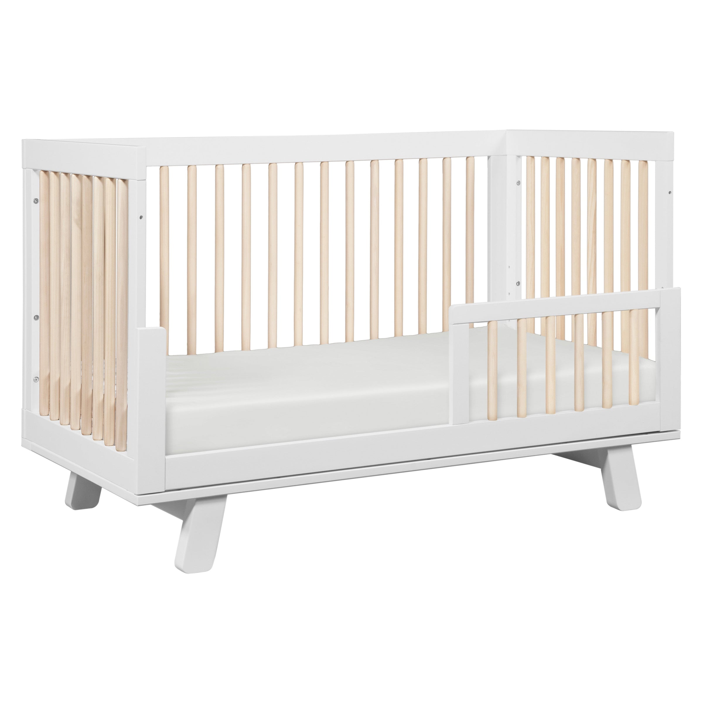 M4201WNX,Hudson 3-in-1 Convertible Crib w/ToddlerBedConversion Kit in White/Washed Natural