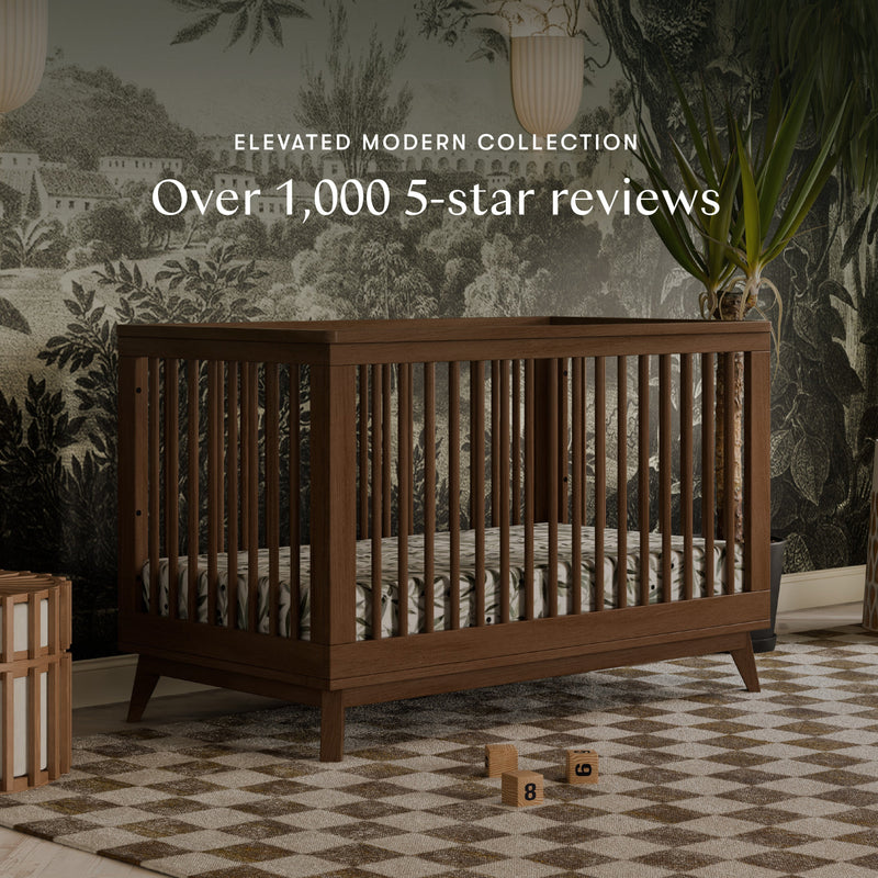 M5801NL,Scoot 3-in-1 Convertible Crib w/Toddler Bed Conversion Kit in Natural Walnut