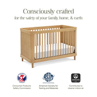 M23701HYHC,Marin with Cane 3-in-1 Convertible Crib in Honey and Honey Cane