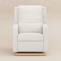 M23085CMSGLB,Sigi Glider Recliner w/ Electronic Control and USB in Cream Shearling w/Light Wood Base