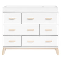 M5826WNX,Scoot 6-Drawer Dresser in White/Washed Natural