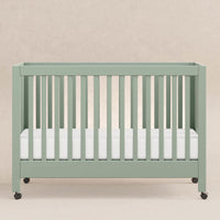 M6601LS,Maki Full Size Folding Crib w/ Toddler Bed Conversion Kit in Light Sage