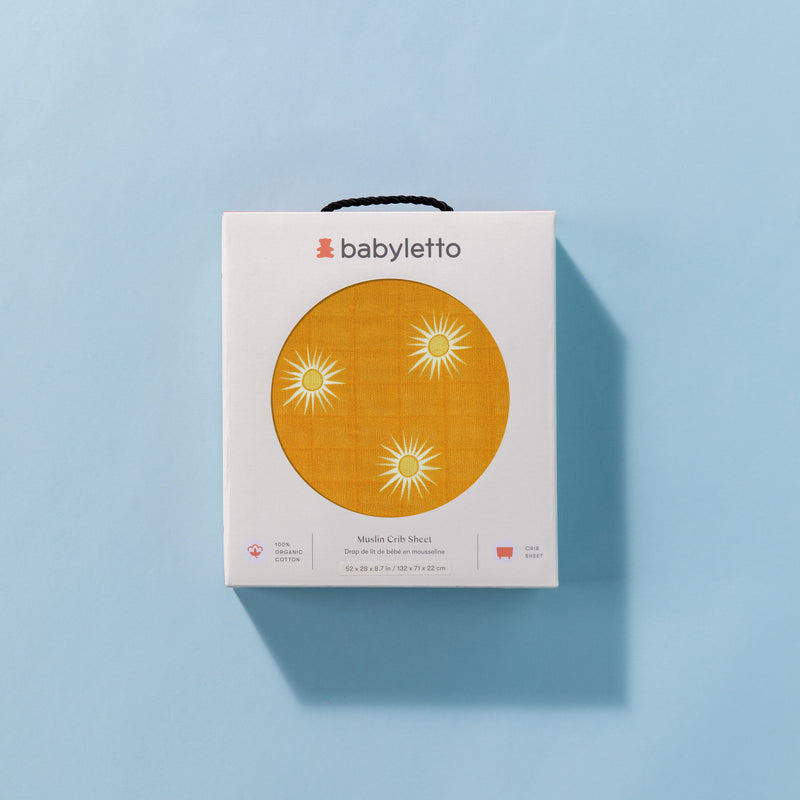 T26935,Golden Hour Muslin Crib Sheet in GOTS Certified Organic Cotton