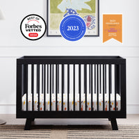 M4201B,Hudson 3-in-1 Convertible Crib w/Toddler Bed Conversion Kit in Black