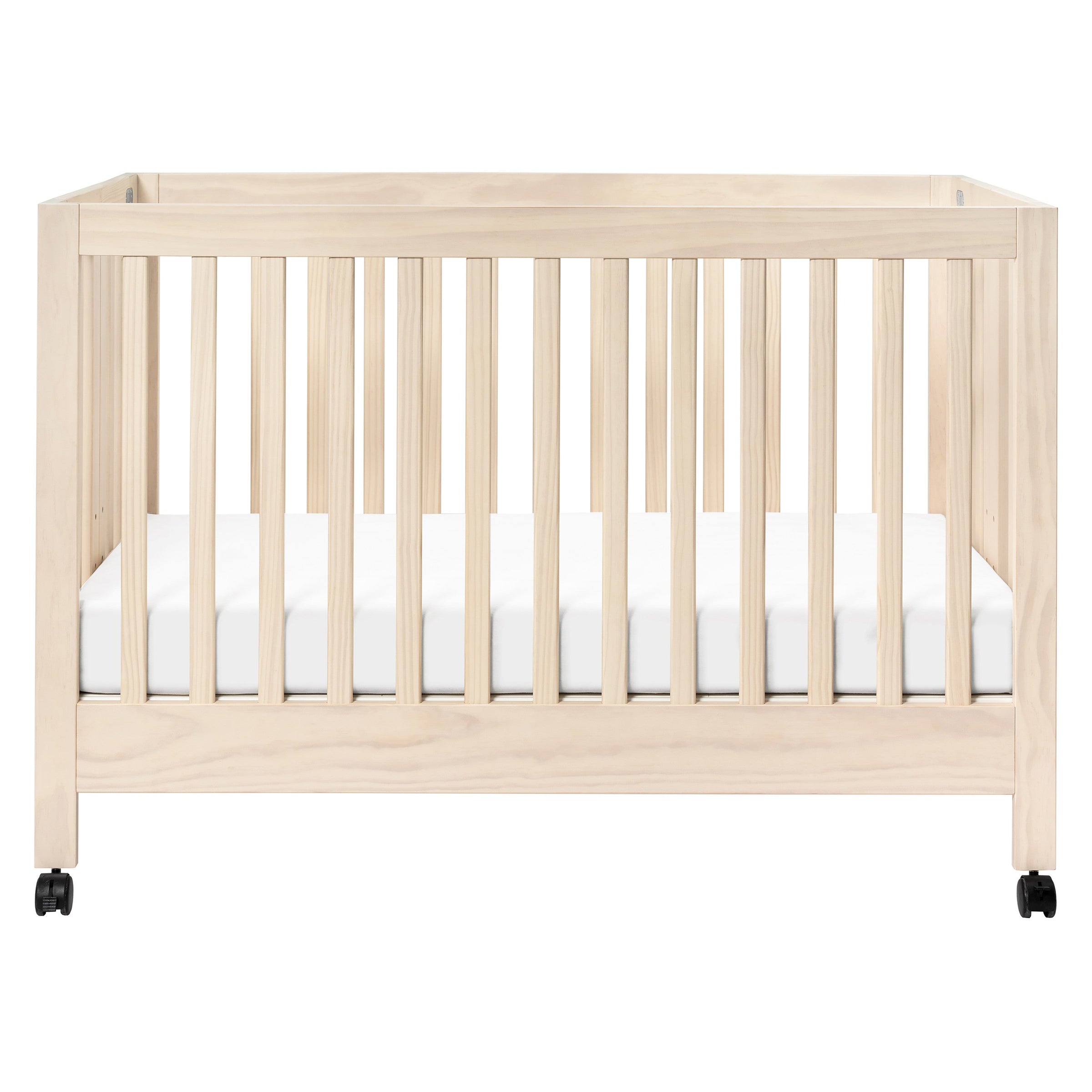 M6601NX,Maki Full-Size Folding Crib w/Toddler Bed Conversion Kit in Washed Natural