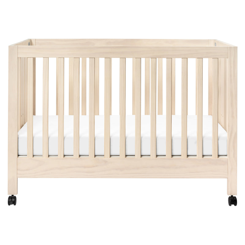 M6601NX,Maki Full-Size Folding Crib w/Toddler Bed Conversion Kit in Washed Natural