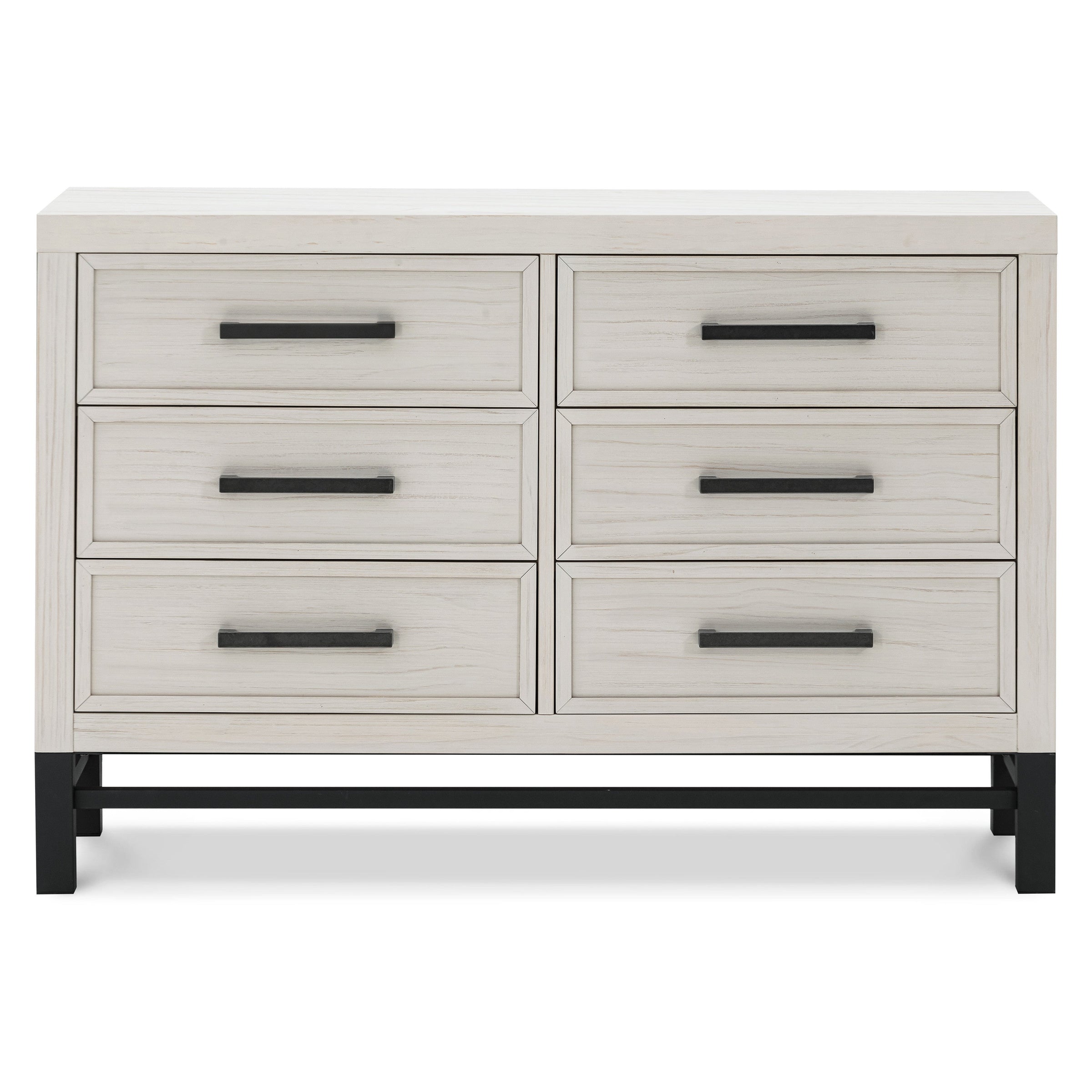 B25816WDF,Newbern 6-Drawer Assembled Dresser in White Driftwood