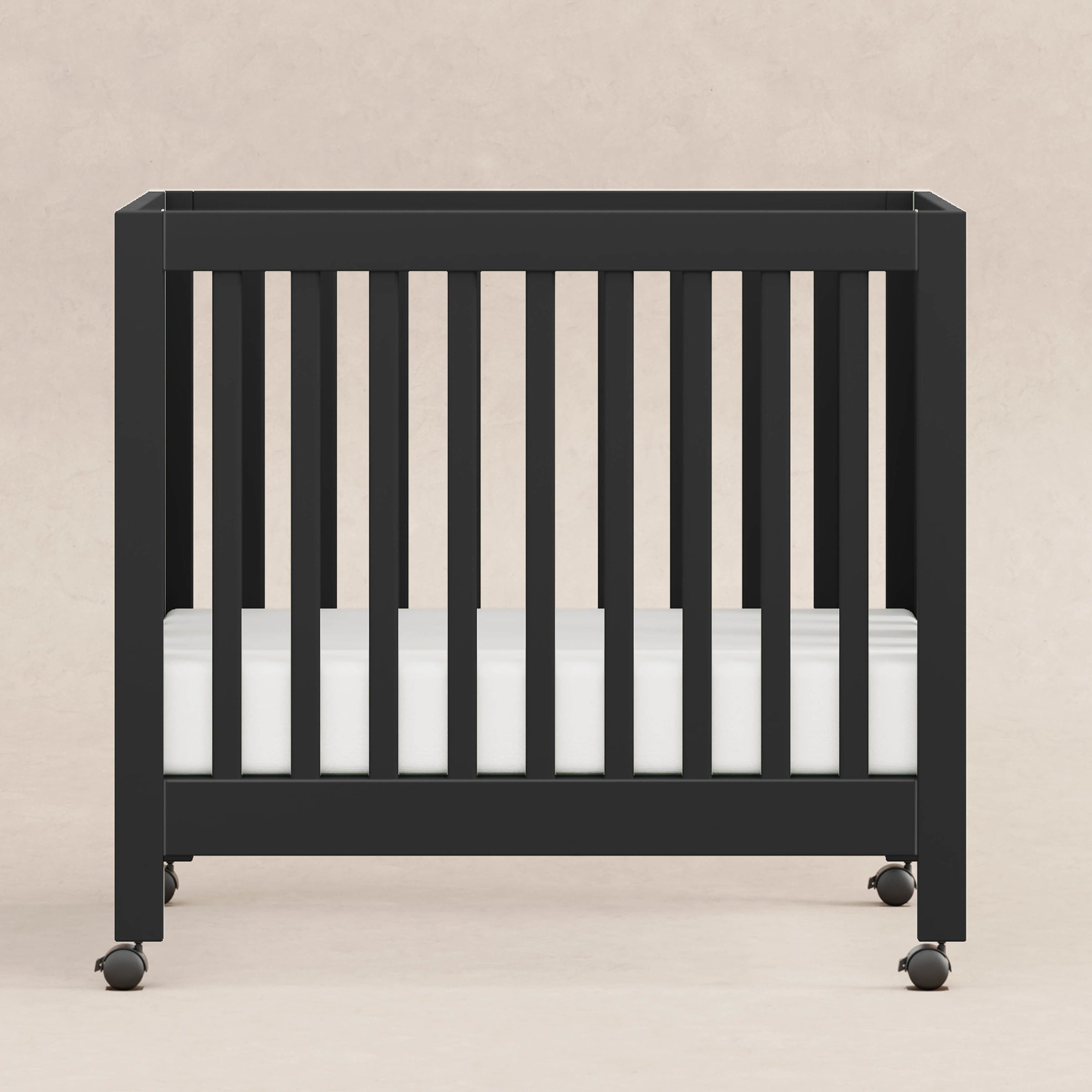 M6698B,Origami Mini Crib in Black Finish
