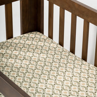 T34336JSR,Nate Berkus x Babyletto Mini Crib Sheet in Juniper Star