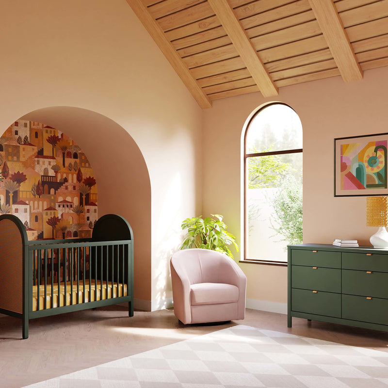 M5887BPV,Madison Swivel Glider in Blush Pink Velvet