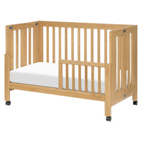 M6601HY,Maki Full-Size Folding Crib w/ Toddler Bed Conversion Kit in Honey