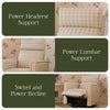 M17182TGH,Willa Pro Power Glider Recliner w/ Power Lumbar in Tan Gingham