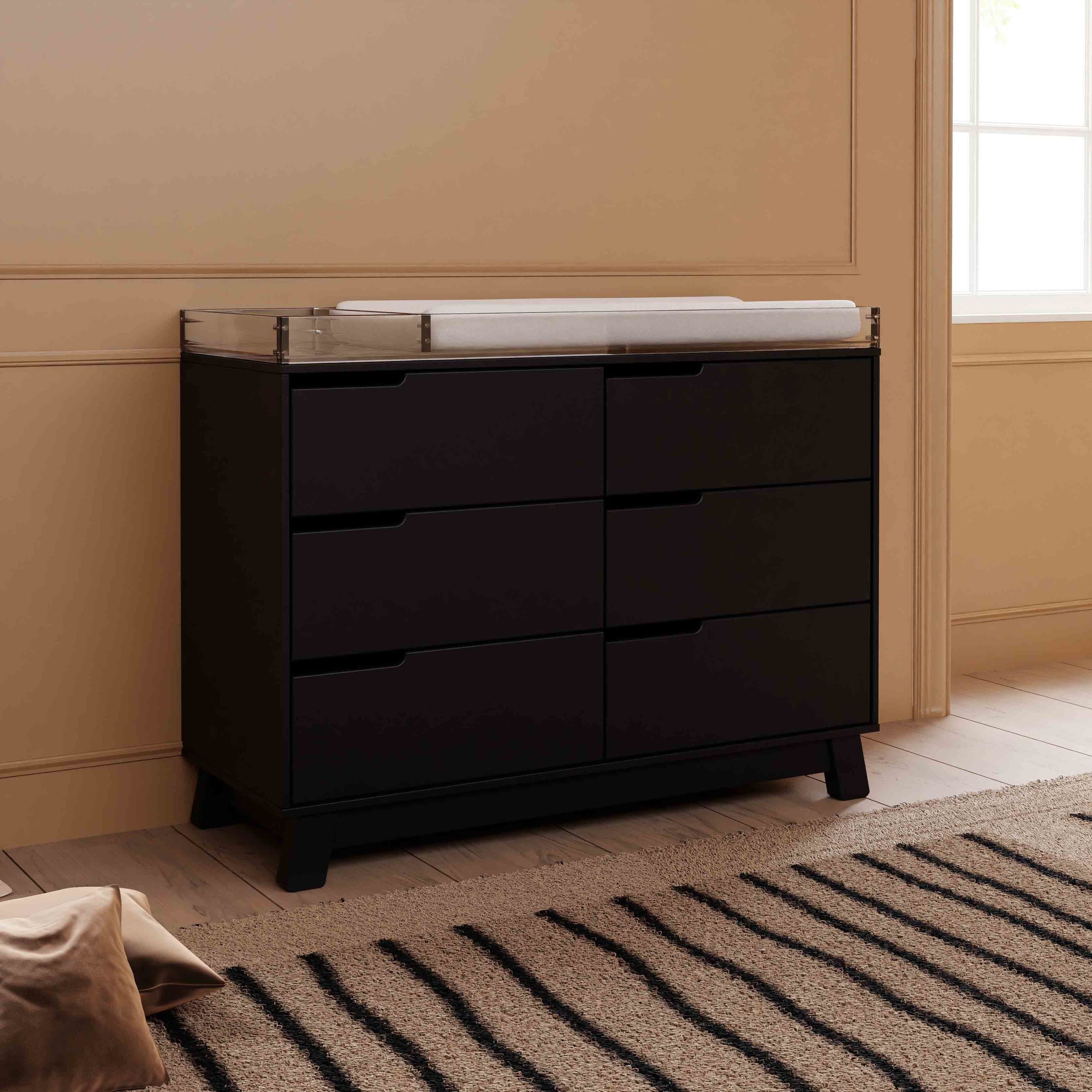 M4216B,Hudson 6-Drawer Double Dresser  Assembled in Black