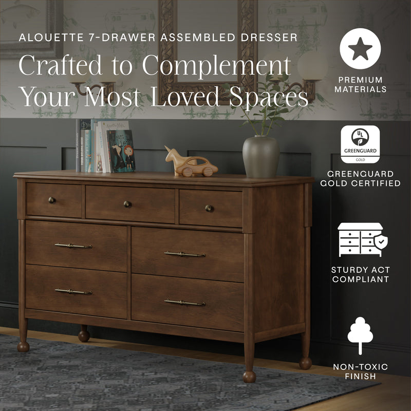 M31416NL,Alouette 7-Drawer Assembled Dresser in Natural Walnut