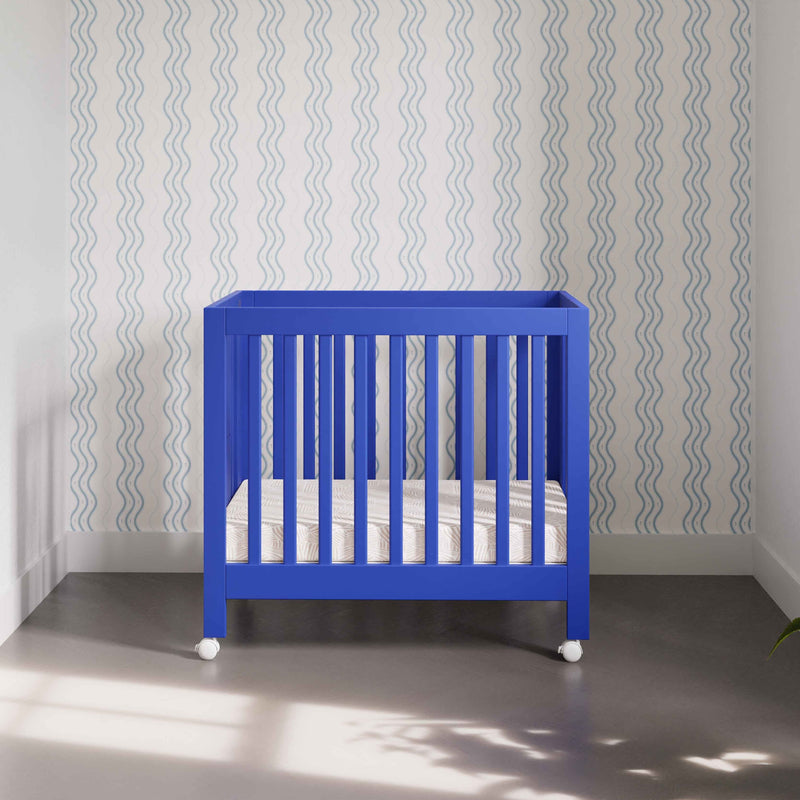 M6698CBT,Origami Mini Crib in Cobalt