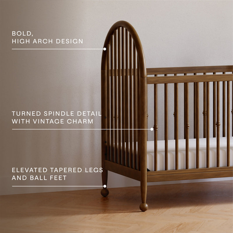 M31401NL,Alouette 3-in-1 Convertible Spindle Crib in Natural Walnut