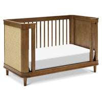M23701NLBC,Marin with Cane 3-in-1 Convertible Crib in Natural Walnut and Blonde Cane