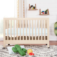 M6601NX,Maki Full-Size Folding Crib w/Toddler Bed Conversion Kit in Washed Natural
