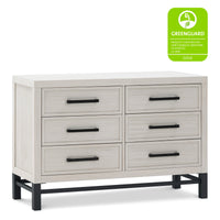B25816WDF,Newbern 6-Drawer Assembled Dresser in White Driftwood