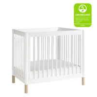 M12998WNX,Gelato 4-in-1 Convertible Mini Crib and Twin bed in White Finish w/Washed Natural Feet
