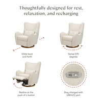M34288PSWTB,Nate Berkus x Babyletto Westham Power Recliner in Performance Powder Slub Weave w/Toffee Base