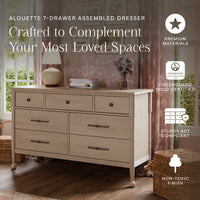 M31416WP,Alouette 7-Drawer Assembled Dresser in Washed Pine
