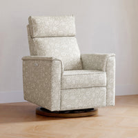M17186MADB,Willa Plus Power Glider Recliner w/ Power Headrest in Mallow in Ash w/ Dark Wood Base