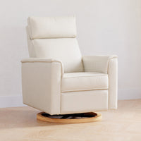 B17186PCMEWLB,Willa Plus Power Glider Recliner w/ Power Headrest in Performance Cream Eco-Weave w/Light Wood base