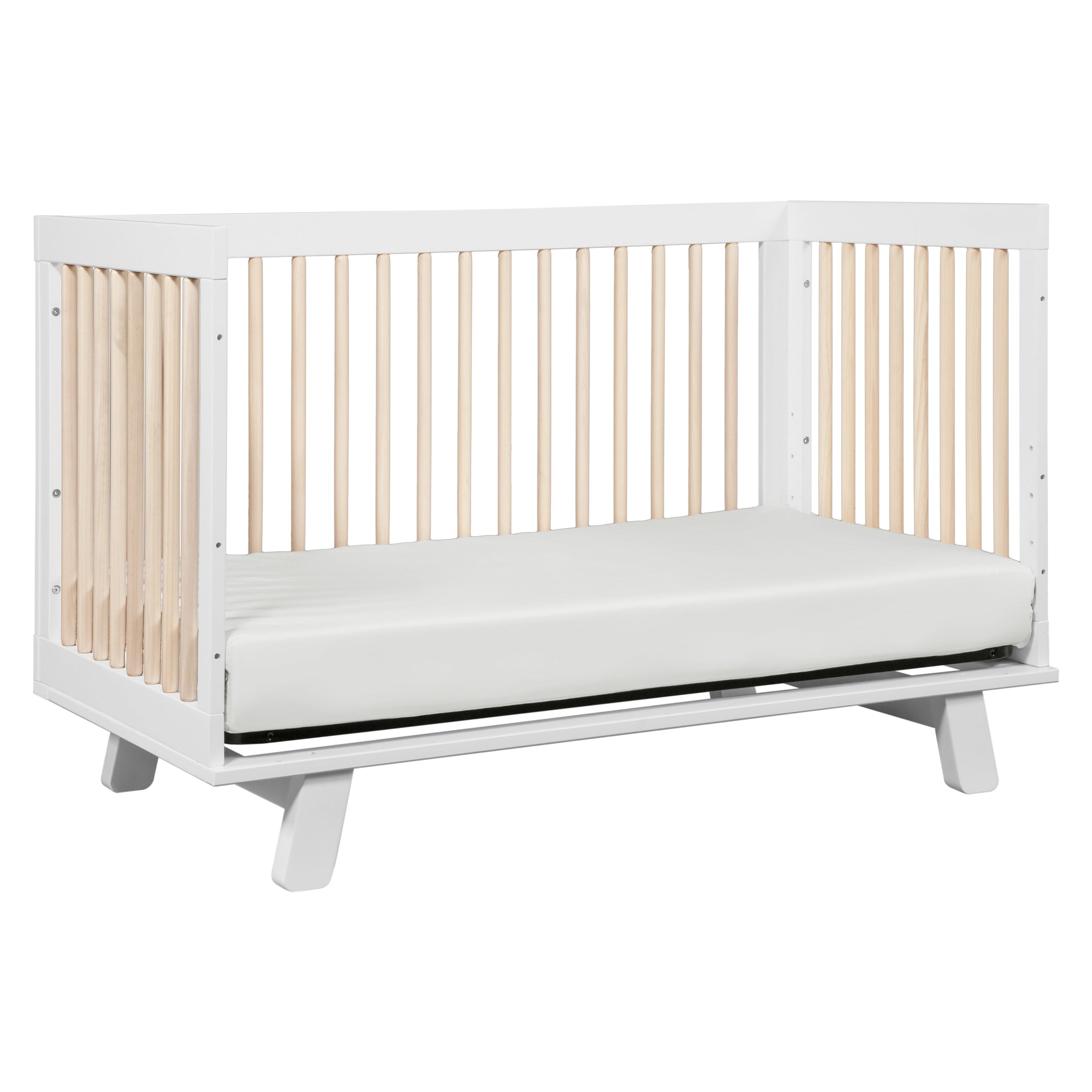 M4201WNX,Hudson 3-in-1 Convertible Crib w/ToddlerBedConversion Kit in White/Washed Natural