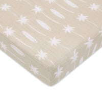 T27036,Beach Bum Muslin Mini Crib Sheet in GOTS Certified Organic Cotton