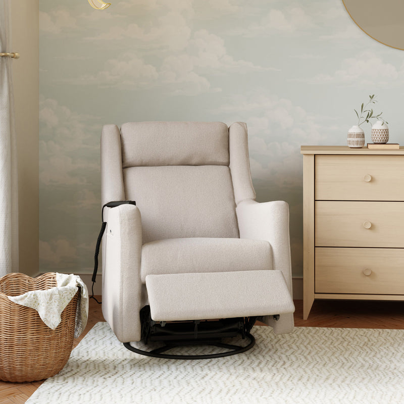 M11283PBEW,Kiwi Deluxe Power Glider Recliner w/Heat&Massage in Performance Beach Eco-Weave