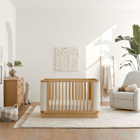 M26201HYWB,Bondi Boucle 4-in-1 Convertible Crib w/ Toddler Bed Kit in Honey with Ivory Boucle