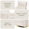 M17183PCMEW,Willa Deluxe Power Glider Recliner w/Heat&Massage in Performance Cream Eco-Weave