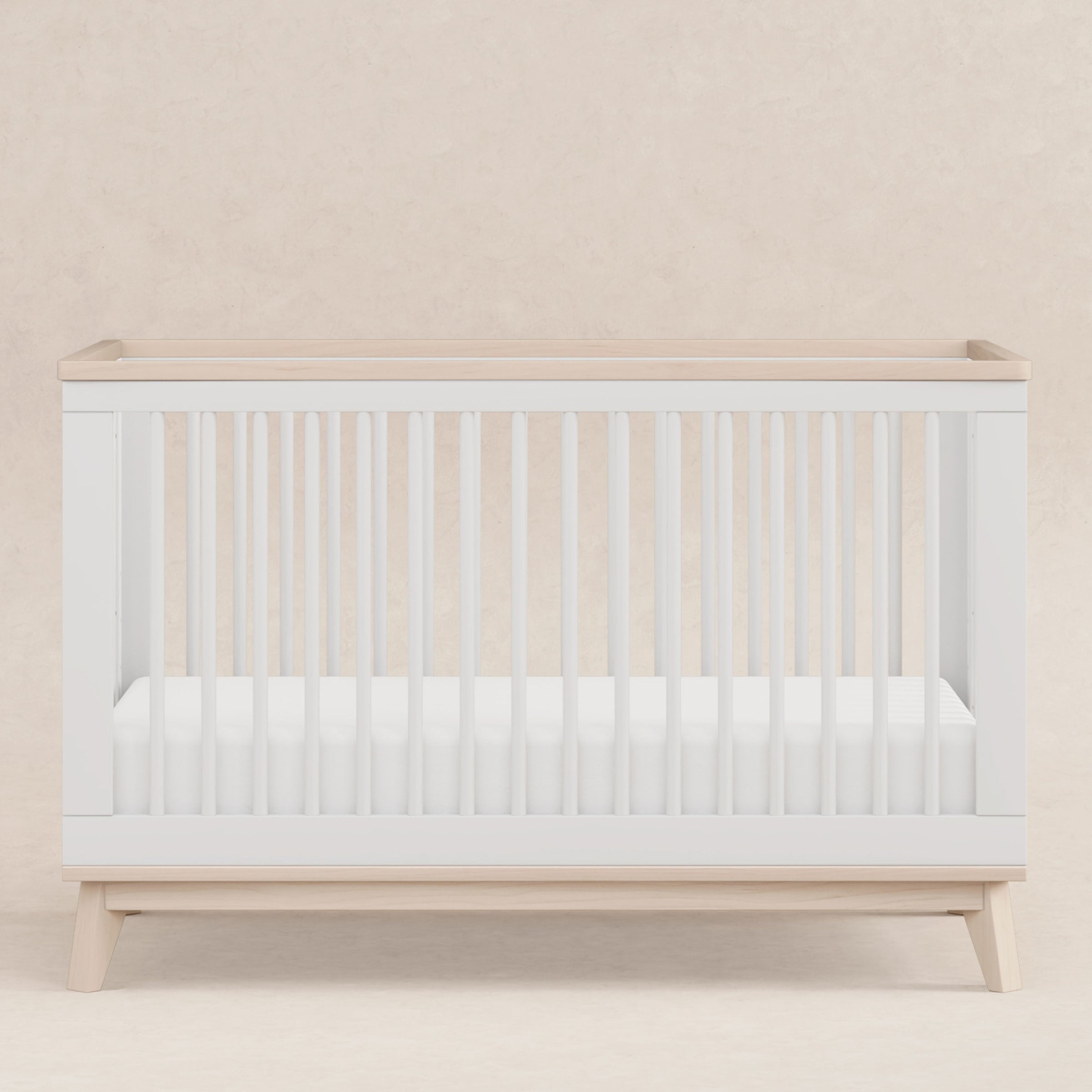 M5801WNX,Scoot 3-in-1 Convertible Crib w/ToddlerBedConversion Kit in White/WashedNatural